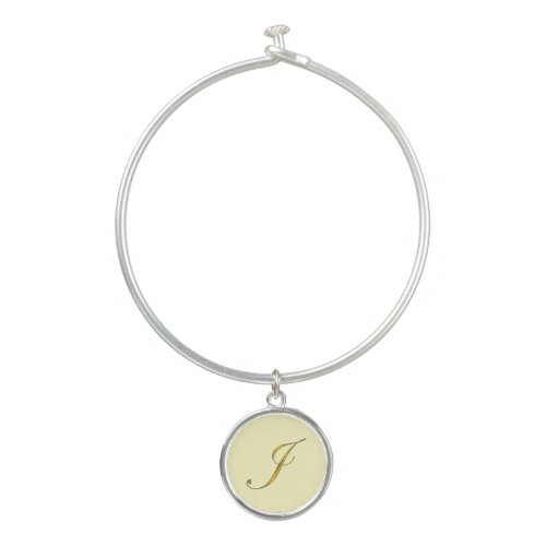 Gold Monogram Initial J Bangle Bracelet