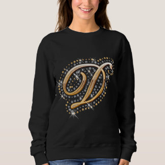 Gold Monogram Initial Letter D Sweatshirt