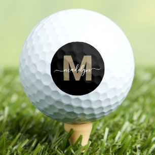 Gold Monogram Initial Name Personalized Golf Balls