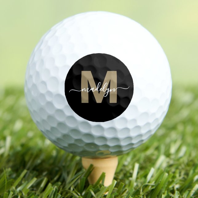 Gold Monogram Initial Name Personalized Golf Balls (Gold Monogram Initial Name Personalized Golf Balls)