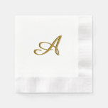 Gold Monogram Initial Napkins