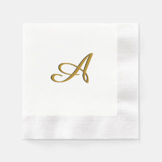 Gold Monogram Initial Napkins