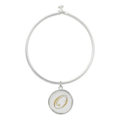 Gold Monogram Initial O Bangle Bracelet