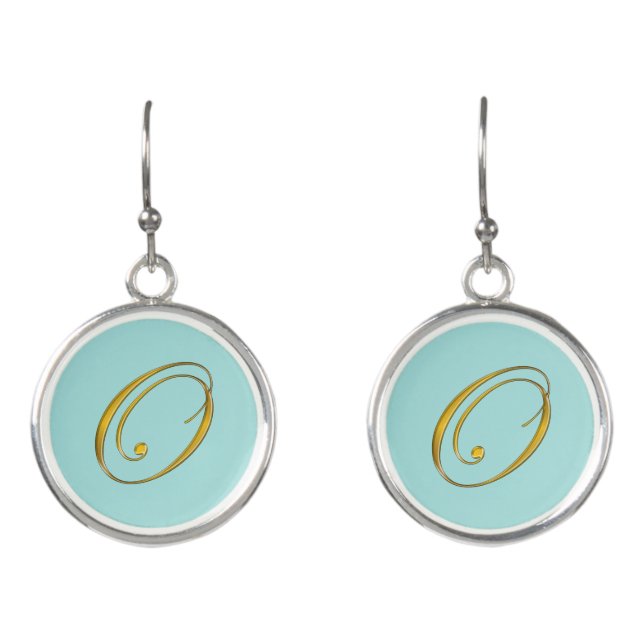 Gold Monogram Initial O Earrings (Front)