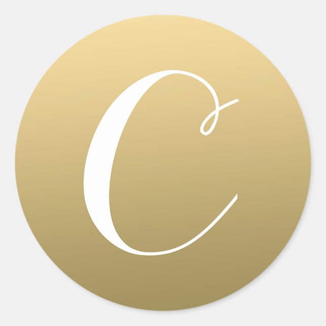 Gold Monogram Initial Script Label (Front)