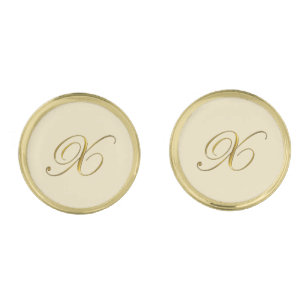 Gold Monogram Initial X Cufflinks
