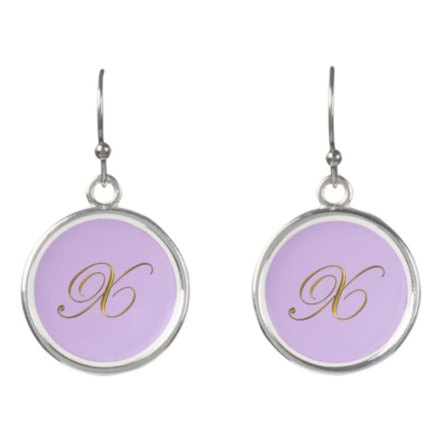 Gold Monogram Initial X Earrings (Front)