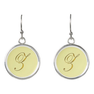 Gold Monogram Initial Z Earrings