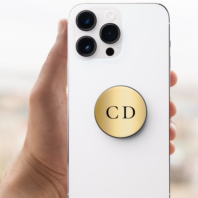 Gold monogram initials PopSocket (Creator Uploaded)