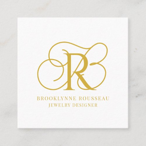 Gold Monogram Jewelry Designer Business Card