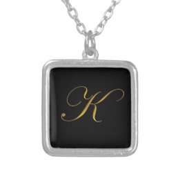 Gold Monogram K Initial Necklace