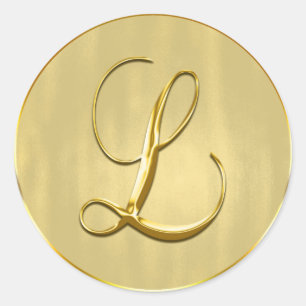 Gold Monogram L Seal Wedding Invitation Holiday