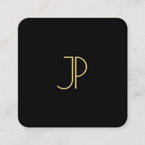 Gold Monogram Luxury Modern Elegant Template Square Business Card