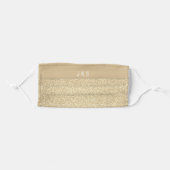Gold Monogram Modern Glitter & Sparkle Adult Cloth Face Mask (Front, Folded)
