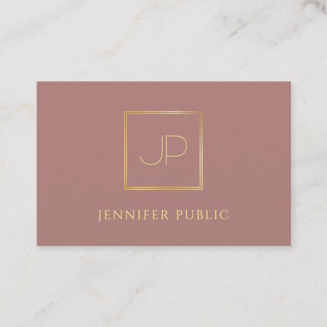 Gold Monogram Modern Template Professional Luxury Business Card (Front)