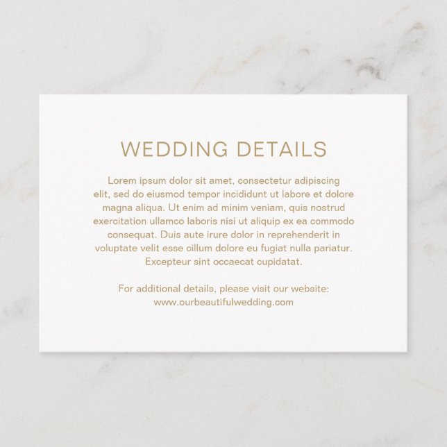 Gold Monogram Modern Wedding Enclosure Card (Front)