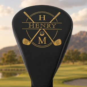 Gold Monogram Name Club Golf Head Cover