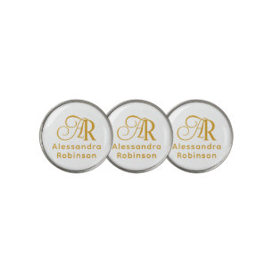 Gold Monogram & Name Luxurious  Golf Ball Marker