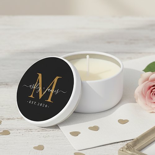 Gold Monogram Names Established Year Wedding