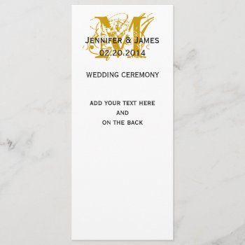Gold Monogram Names Wedding Programs by ElegantMonograms at Zazzle