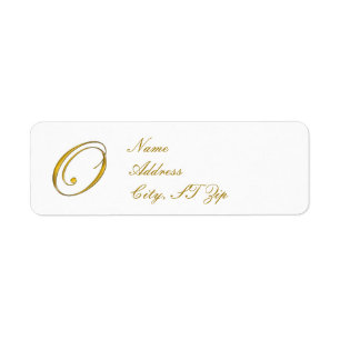 Gold Monogram O Return Address Labels