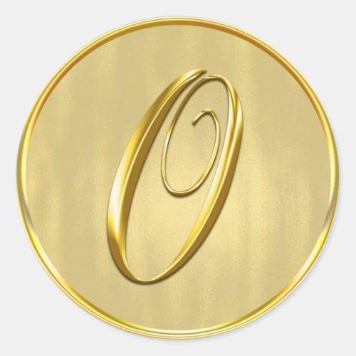 Gold Monogram O Seal Wedding Invitation Holiday
