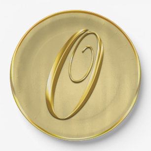 Gold Monogram O Wedding Custom Monograms Weddings Paper Plates