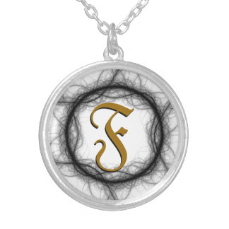 Gold Monogram on Silver Necklace