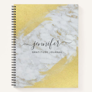 Gold Monogram Personalized Marble Notebook