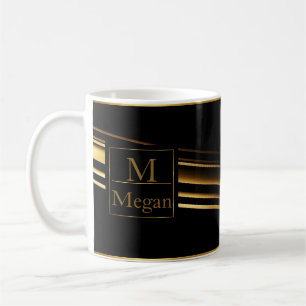 Gold Monogram Personalized Trendy Espresso Mug: Coffee Mug