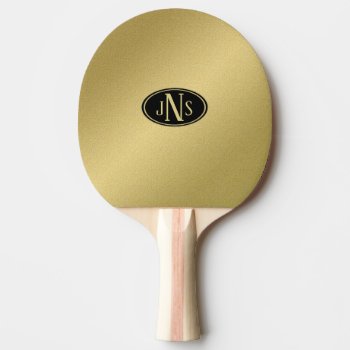 Gold Monogram Ping-pong Paddle by tshirtmeshirt at Zazzle