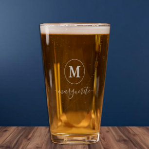 Gold Monogram Pint Glass