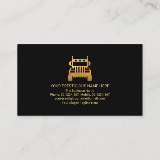 Gold Monogram Placard Logistics Trucker Business Card | Zazzle