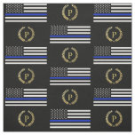 Gold Monogram Police Flag Fabric