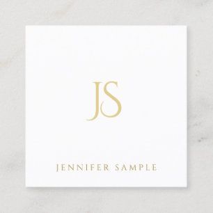 Gold Monogram Professional Elegant Modern Simple Square Business Card