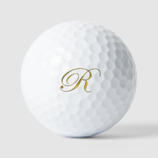 Gold Monogram R Golf Balls