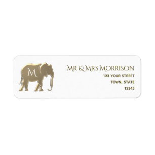 Gold Monogram Return Address Label