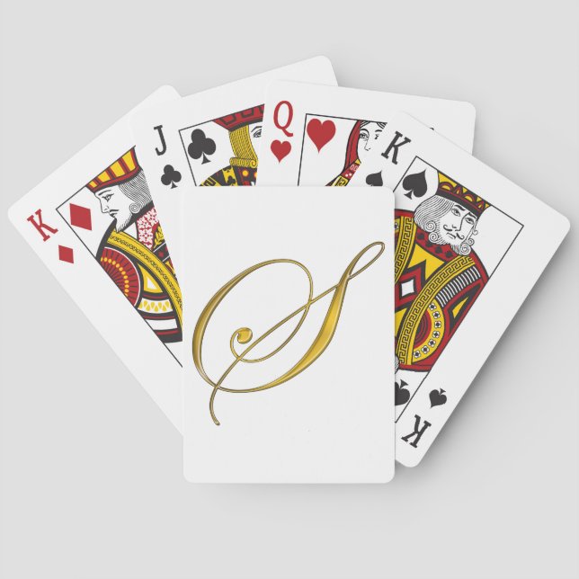 Gold Monogram S Poker Cards (Back)