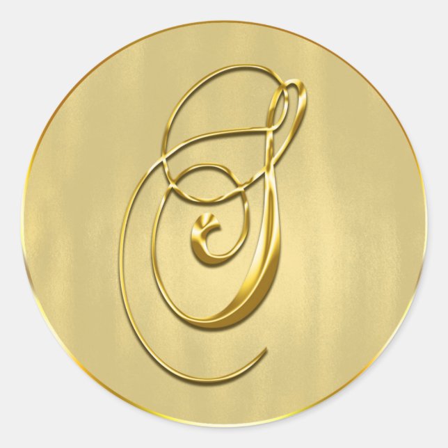 Gold Monogram S Seal Wedding Invitation Holiday (Front)