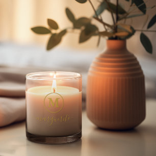 Gold Monogram Scented Candle