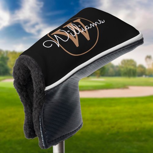 Gold Monogram Script Name Personalized Golf Head Cover