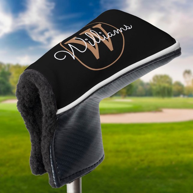 Gold Monogram Script Name Personalized Golf Head Cover (Creator Uploaded)