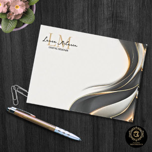 Gold Monogram Script Name Professional Post-it Notes