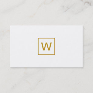Gold Monogram Square Business Card