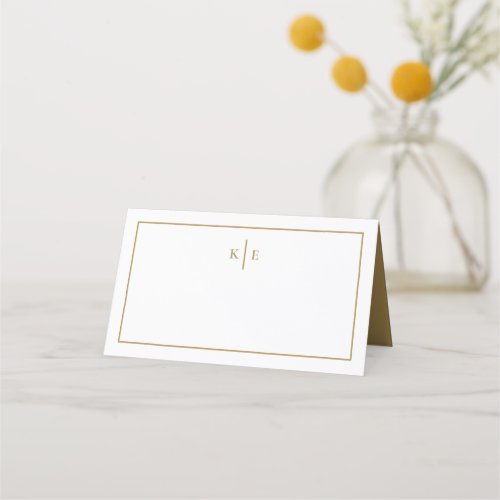 Gold Monogram Table Place Card