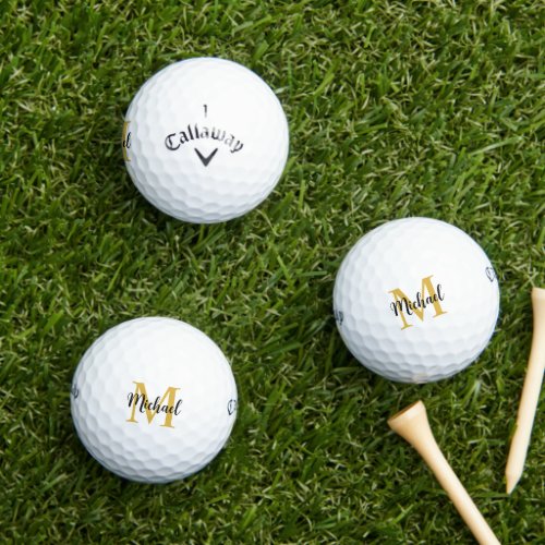 Gold Monogram Template 3 Pack Callaway Warbird Golf Balls