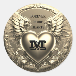 Gold Monogram Template  Classic Round Sticker