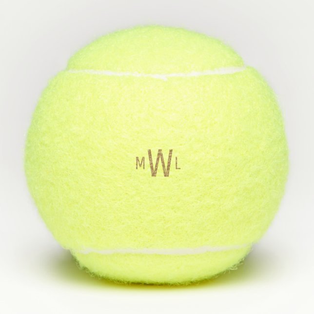 Gold Monogram  Tennis Balls (Front)