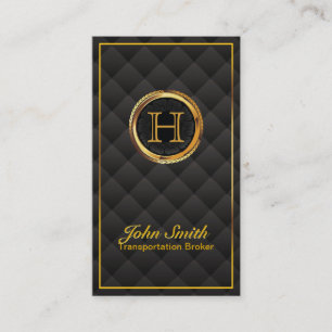 Gold Monogram Transportation Broker Business Card