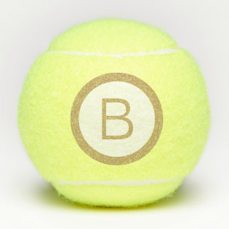 Gold Monogram Trendy Typography White Background Tennis Balls